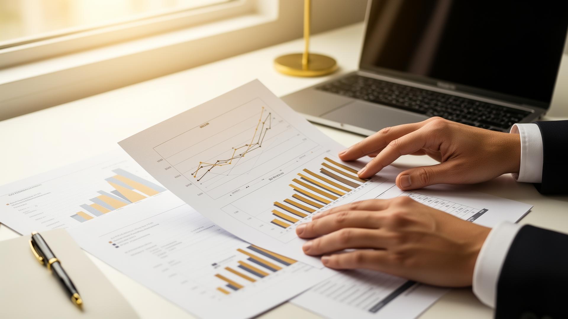 Accountant reviewing financial reports